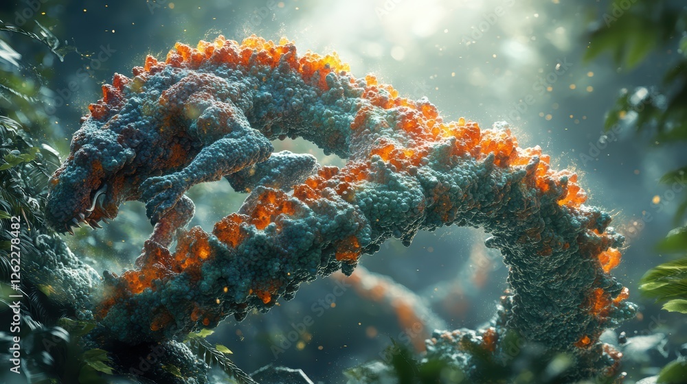 Fototapeta premium Artistic Rendering of Bacterial Evolution in Nature