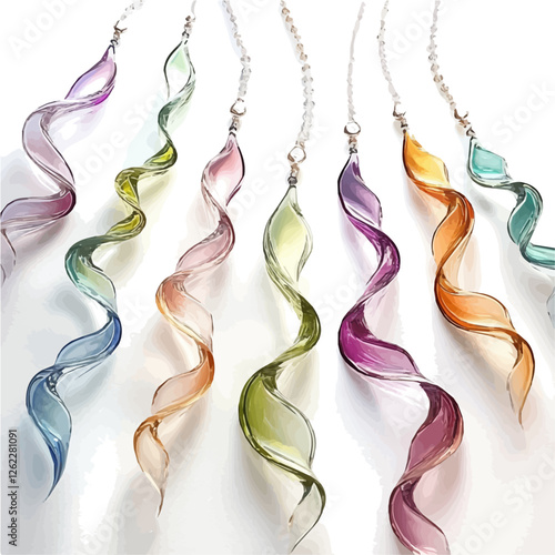 Transparent hues give the necklace a fresh, modern feel.
