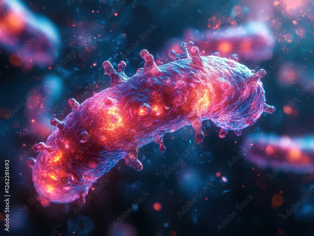 Obraz premium Glowing Bacterial Structures in High Fidelity