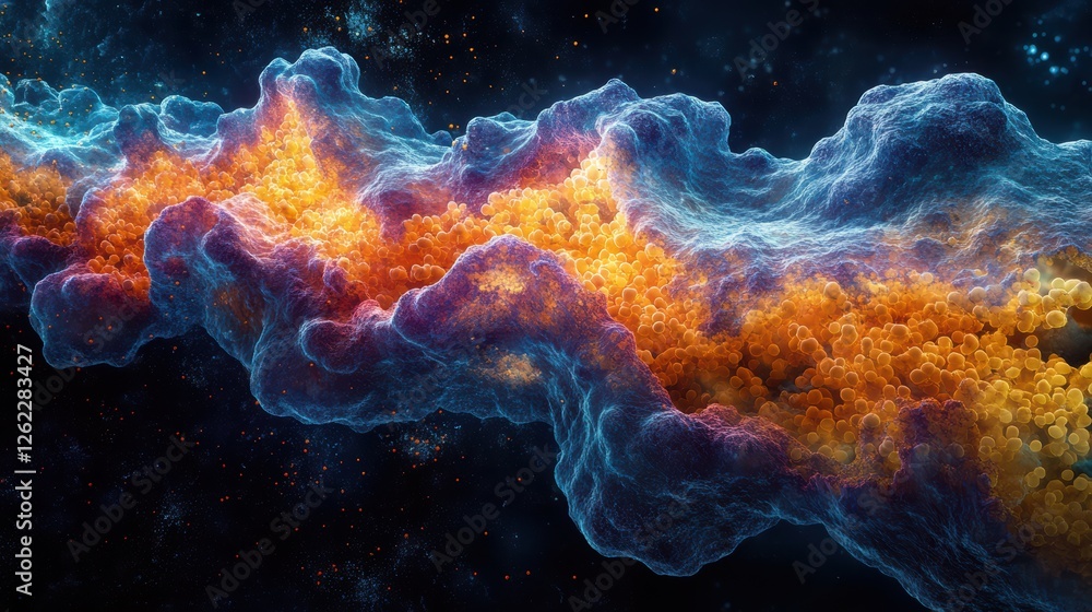Obraz premium Color Enhanced Microscopy of Bacterial Ribosomes