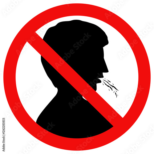 No spitting sign. do not spit sign. Flat style vector illustration.