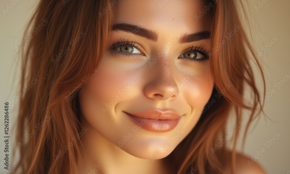 Smiling young woman with hazel eyes Smiling young woman with hazel eyes