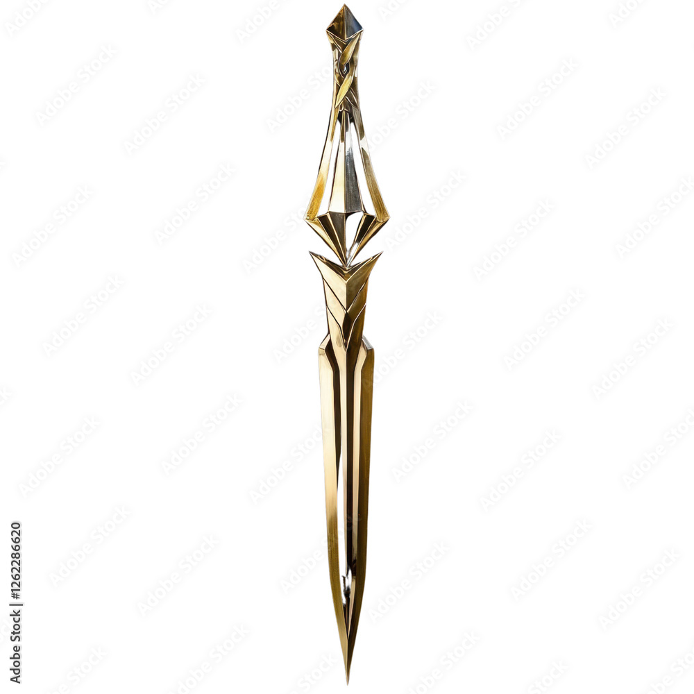 Elegant Golden Sword with Intricate Designs and Polished Finish Elegant Golden Sword with Intricate Designs and Polished Finish
