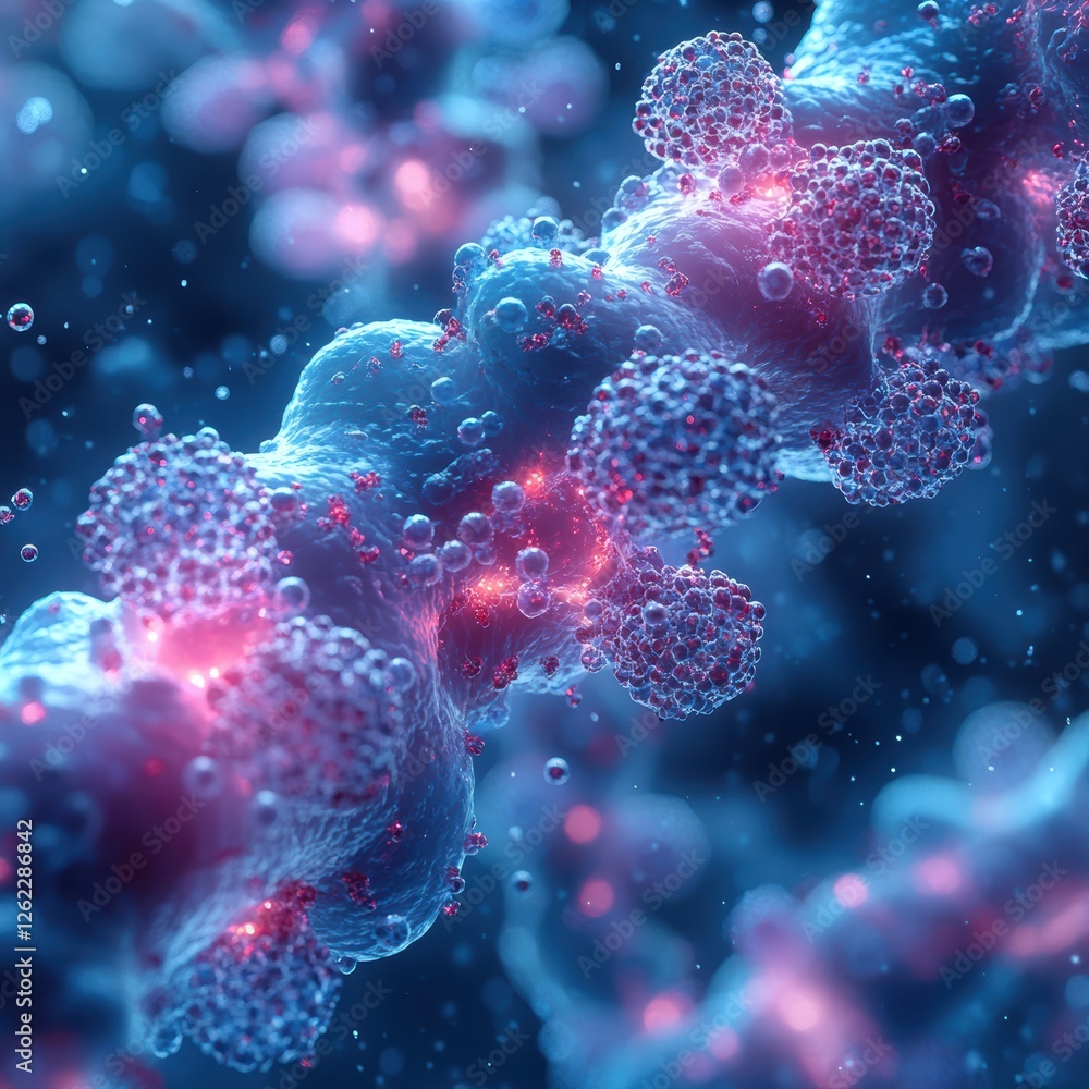 Fototapeta premium Vibrant Digital Art of Bacterial Colony Structures