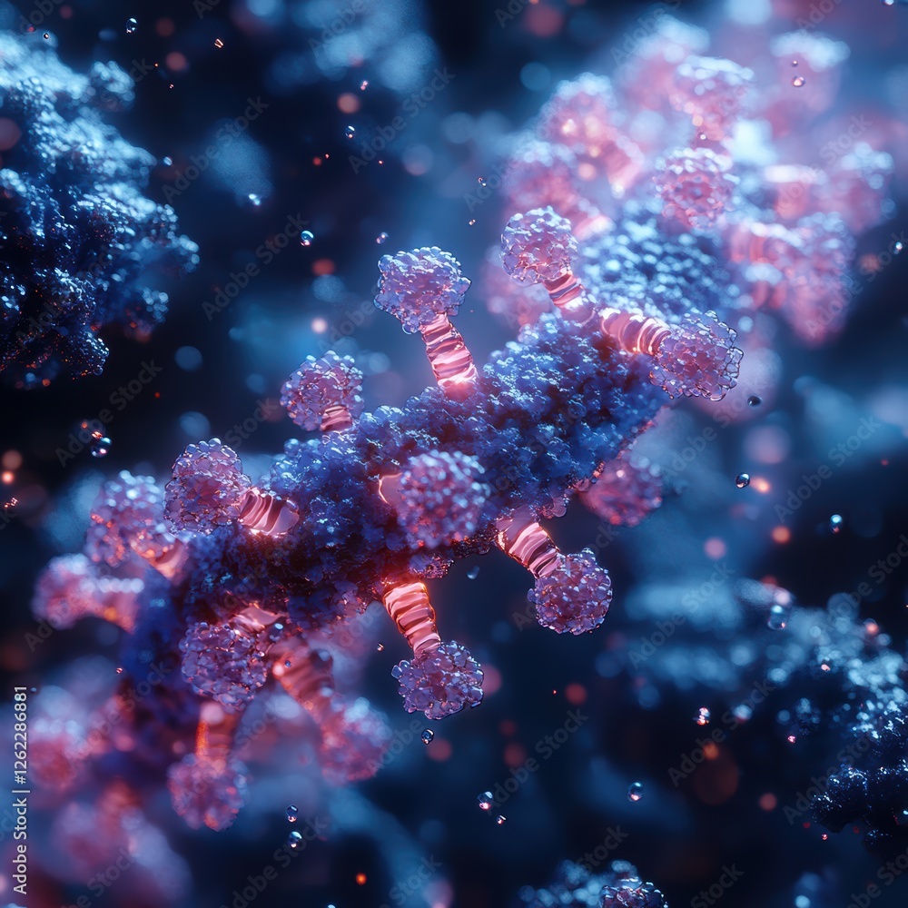 Naklejka premium Digital Art of Bacterial Colony in High Fidelity