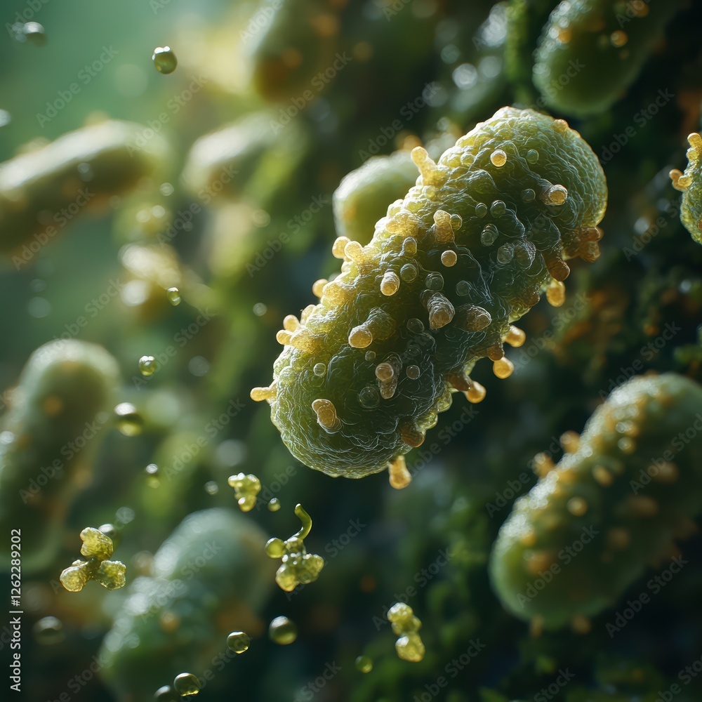 Fototapeta premium Detailed Render of Genetically Modified Bacteria