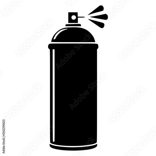 Spray Paint Can Icon, Black Aerosol Can Silhouette, Graffiti Art Symbol, Vector Spray Bottle Illustration, Airbrush Tool Design, Urban Street Art Concept, Editable Stencil Template
