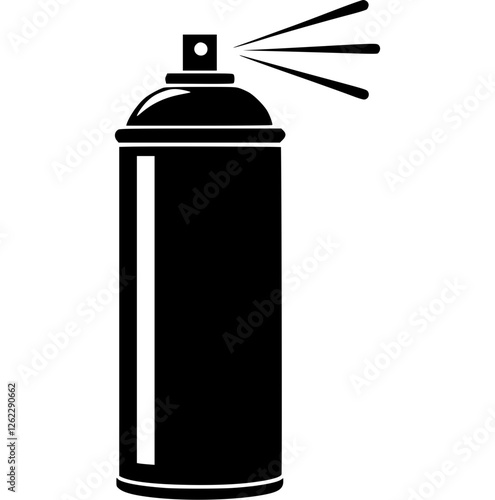 Spray Paint Can Icon, Black Aerosol Can Silhouette, Graffiti Art Symbol, Vector Spray Bottle Illustration, Airbrush Tool Design, Urban Street Art Concept, Editable Stencil Template

