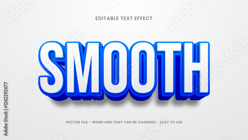 Clean text effect, editable blue 3d text effect