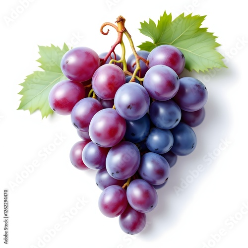 Luscious cluster of concord grapes with vibrant colors and leaves