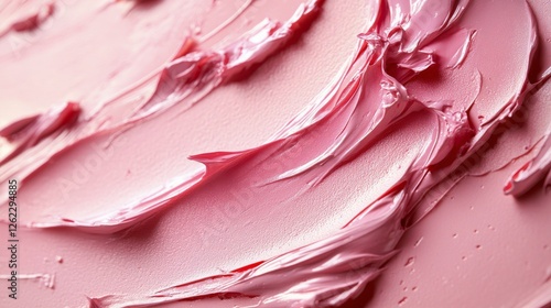 Soft pink powder surrounded by delicate cherry blossom petals on a light back...