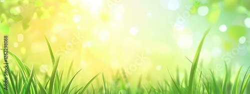 Lush Green Grass in Sunny Meadow