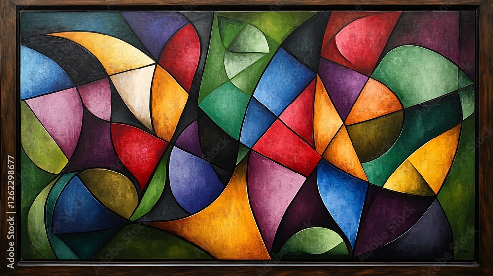 Fototapeta premium Colorful Geometric Vortex with Dynamic Shapes