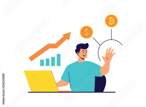 Illustration of an Blockchain Technology Financial Data
