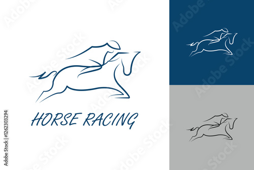 Horse Racing  logo Design, Logo Design graphic Conception, logo icon template graphic art, vector illustration design.
