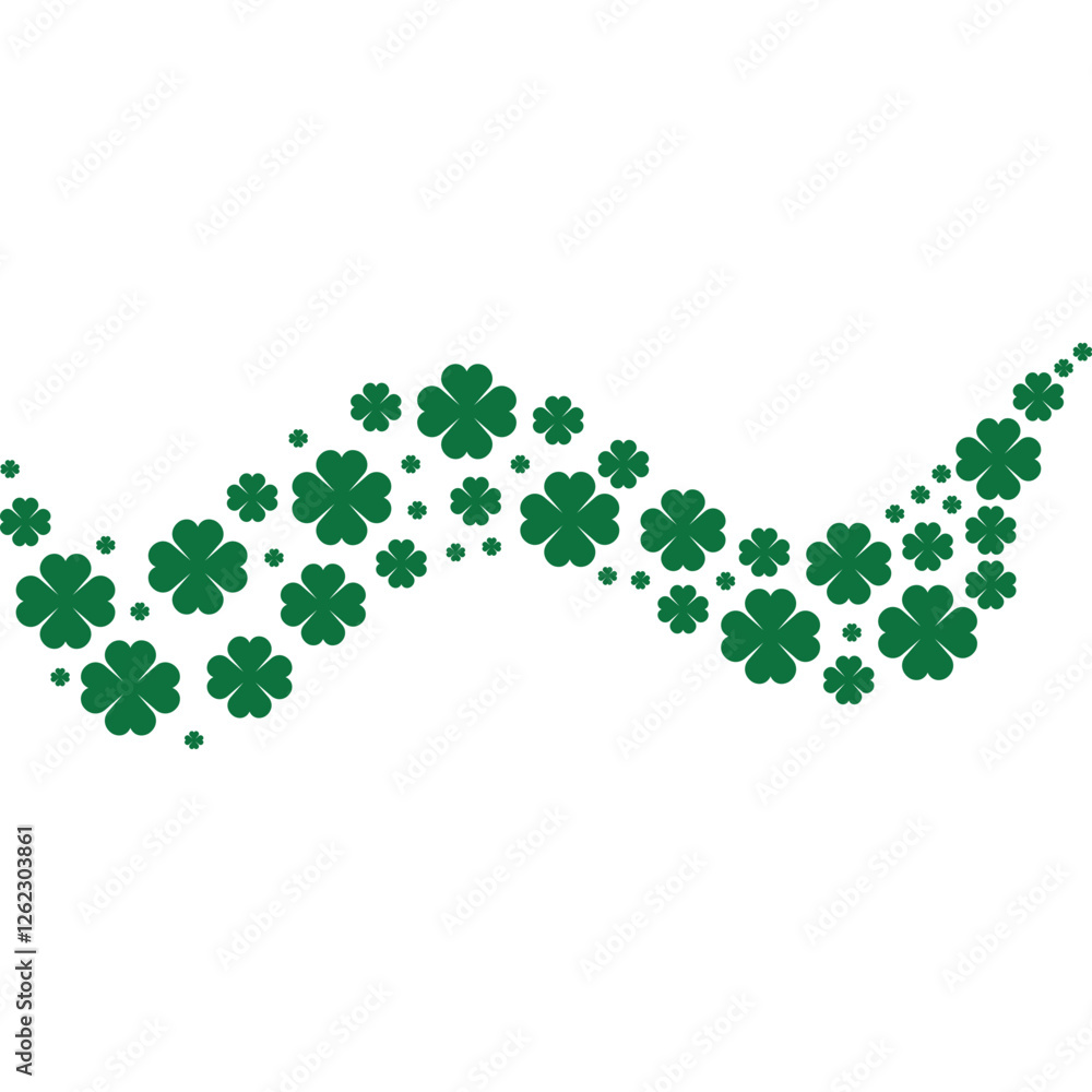 Fototapeta premium St Patricks Day clover wave