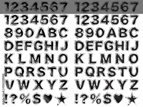 文字フチ、筆、19黒