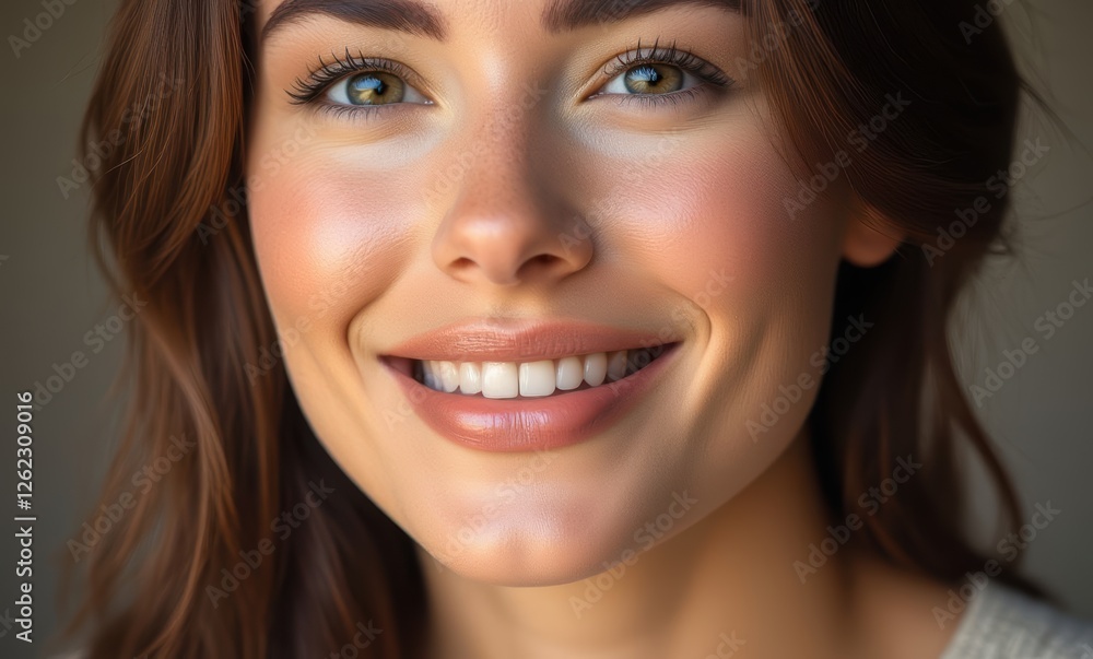 Smiling young woman with beautiful features. Smiling young woman with beautiful features.