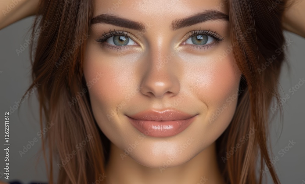 Smiling young woman with striking eyes Smiling young woman with striking eyes