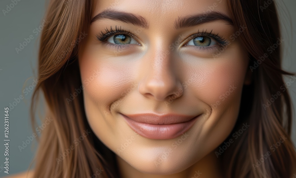 Smiling young woman with beautiful features Smiling young woman with beautiful features