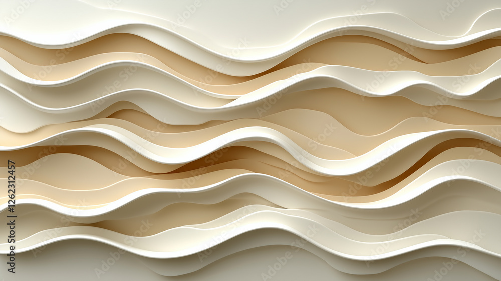 Textured abstract waves in neutral tones create soothing visual effect. layered design features soft curves and smooth lines, evoking sense of calm and elegance Textured abstract waves in neutral tones create soothing visual effect. layered design features soft curves and smooth lines, evoking sense of calm and elegance