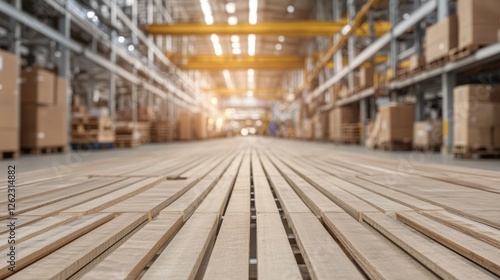 Wallpaper Mural Factory floor wood planks, warehouse background Torontodigital.ca