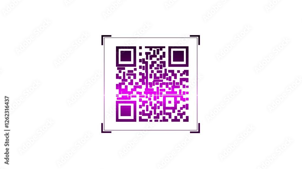 scan QR code barcode animation QR code scanner animated .Holographic QR ...