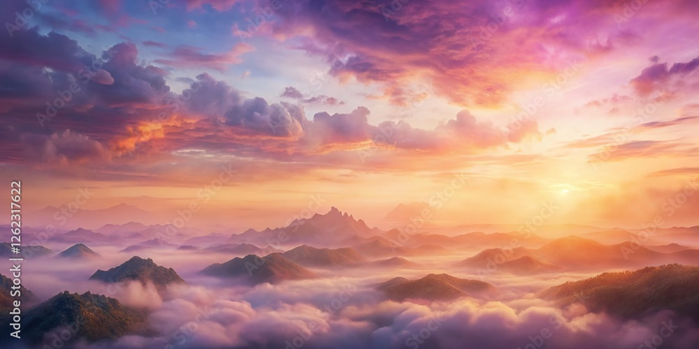 Fototapeta premium Hazy Pastel Sunset Dream: Low Light Photography Background Texture