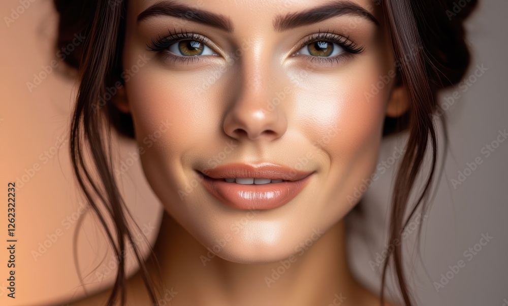 Close-up of a young woman's radiant smile Close-up of a young woman's radiant smile