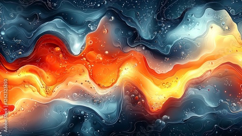 A comics illustration in retro 90s style, incorporating pop art elements, on an abstract psychedelic background, Stock