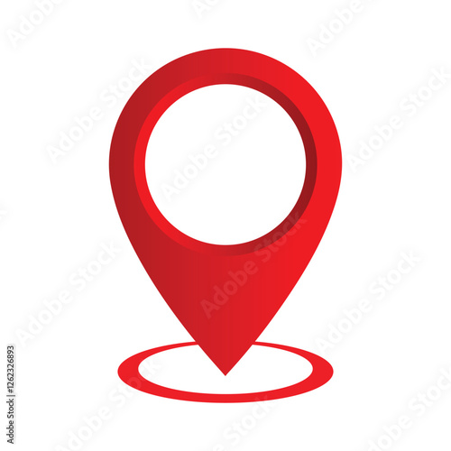 location pin icon symbol sign, map icon vector. Red marker icon. 