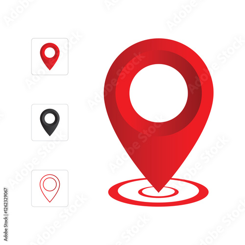 Location map icon vector, Free Download location Icon Clip art, Red marker with a white dot on it.