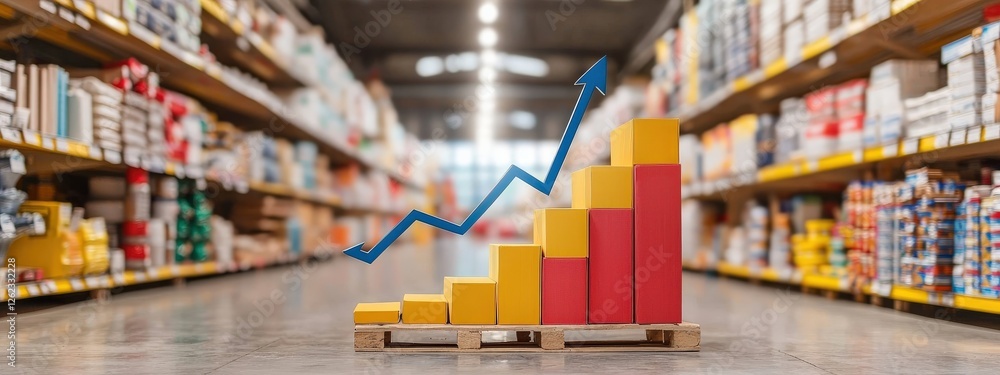 Fototapeta premium A local hardware store with a chart comparing product prices over time.