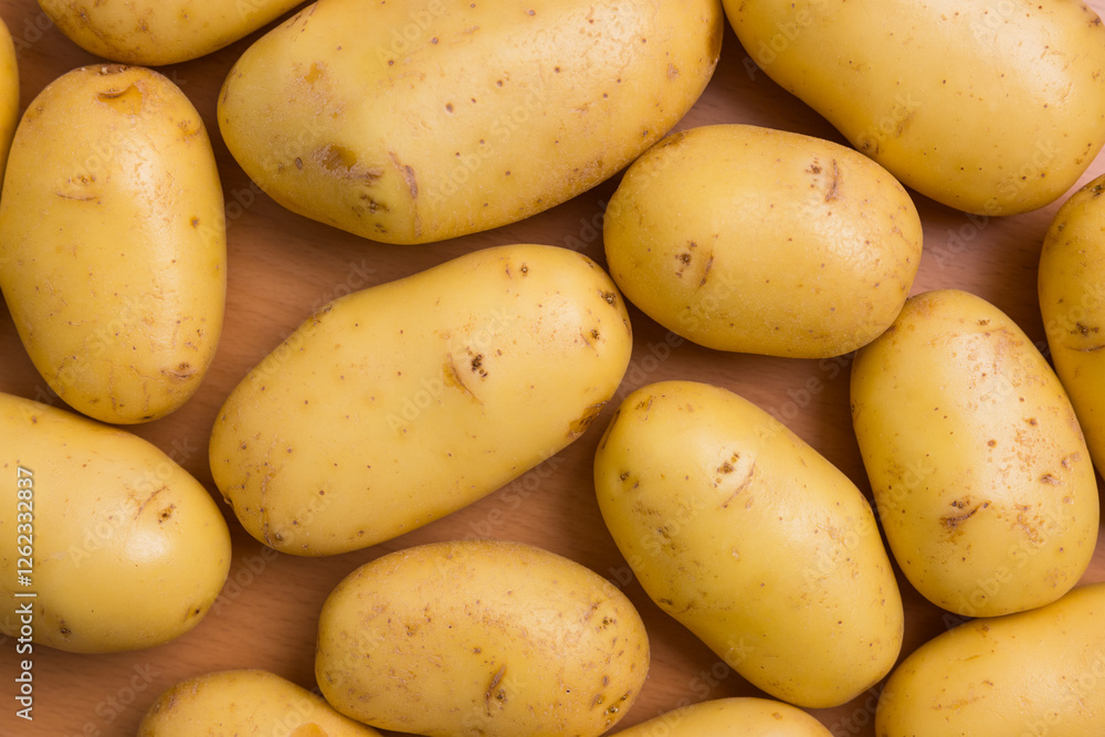 Farm fresh potatoes organized in a box Farm fresh potatoes organized in a box