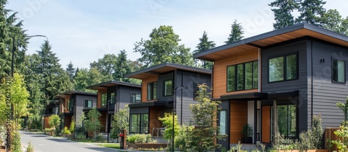 Modern Townhouses in a Green Neighborhood photo