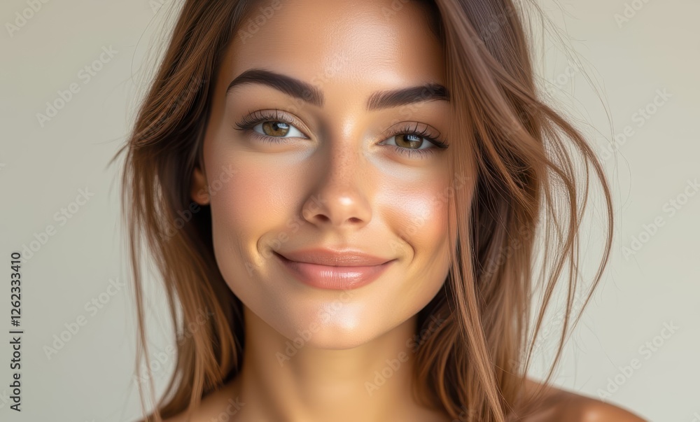 Smiling young woman with natural beauty Smiling young woman with natural beauty