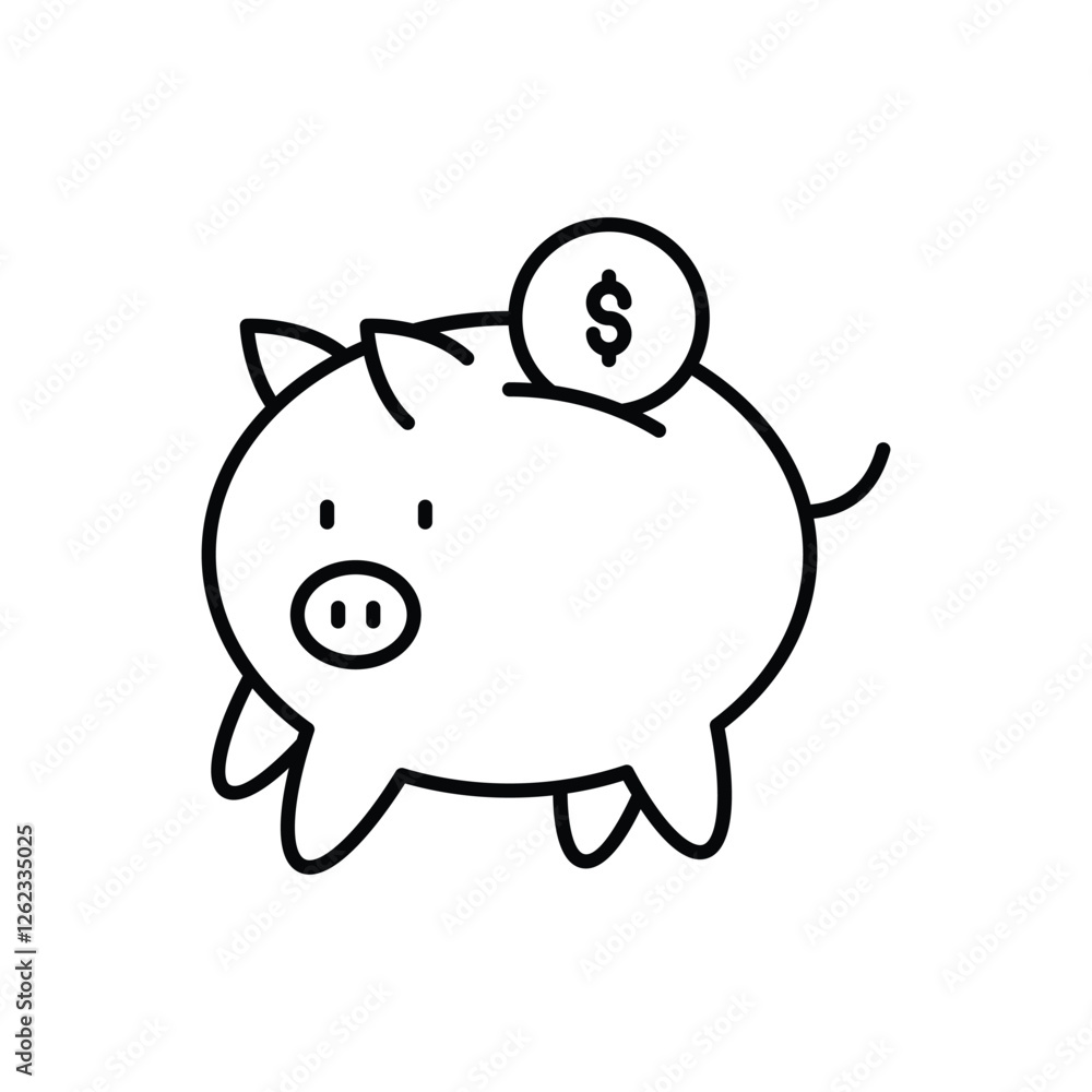 Piggy Bank vector icon Piggy Bank vector icon