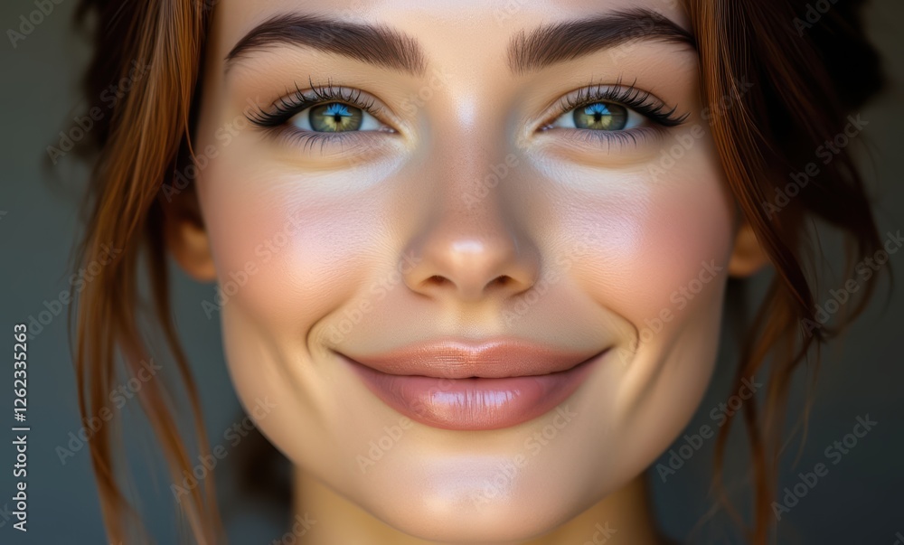 Smiling young woman with green eyes Smiling young woman with green eyes