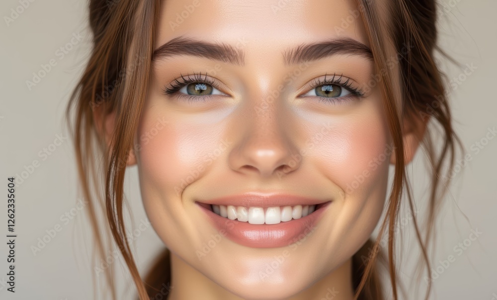 Smiling young woman with radiant skin