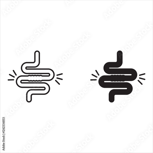 Gut constipation icon design. Gut constipation icon in flat style design. Vector illustration.
