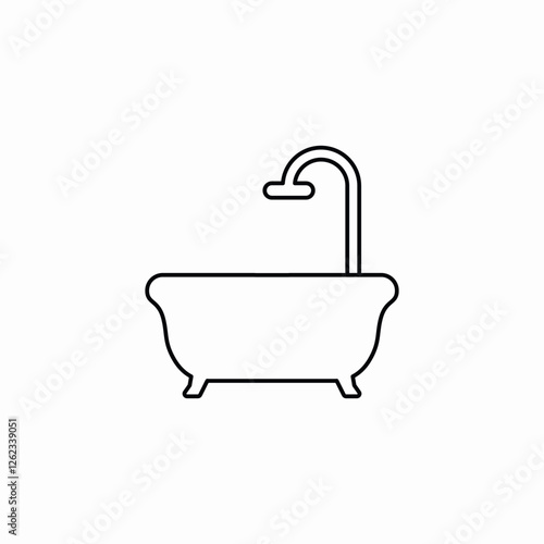 Bathroom tub icon vector sign