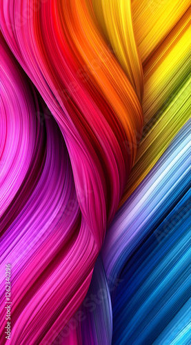 A vibrant abstract design featuring flowing waves of color.