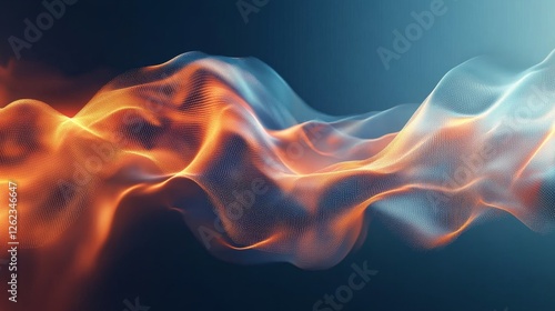 Abstract waves of light and color flowing in a vibrant digital landscape at e...