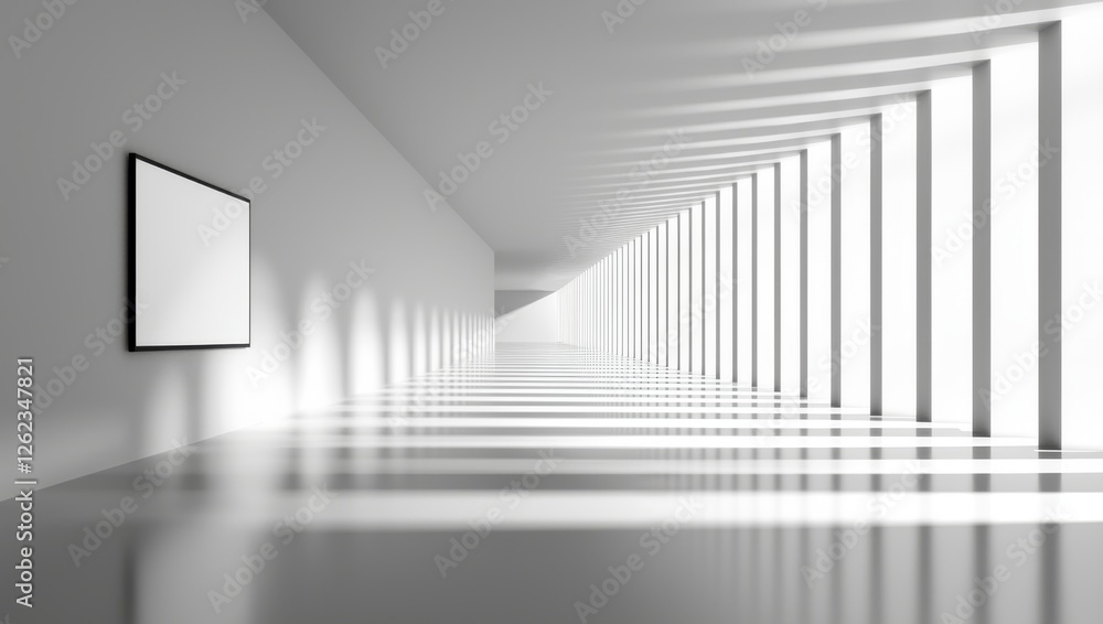 Obraz premium Minimalist White Hallway with Natural Light