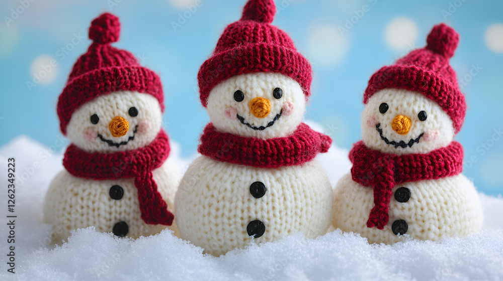 Snowman Wearing A Red Hat On A Snowy Hill ai genrative Snowman Wearing A Red Hat On A Snowy Hill ai genrative