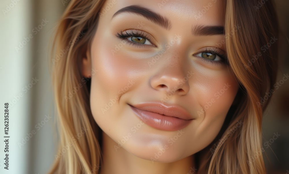 Smiling young woman with radiant skin Smiling young woman with radiant skin