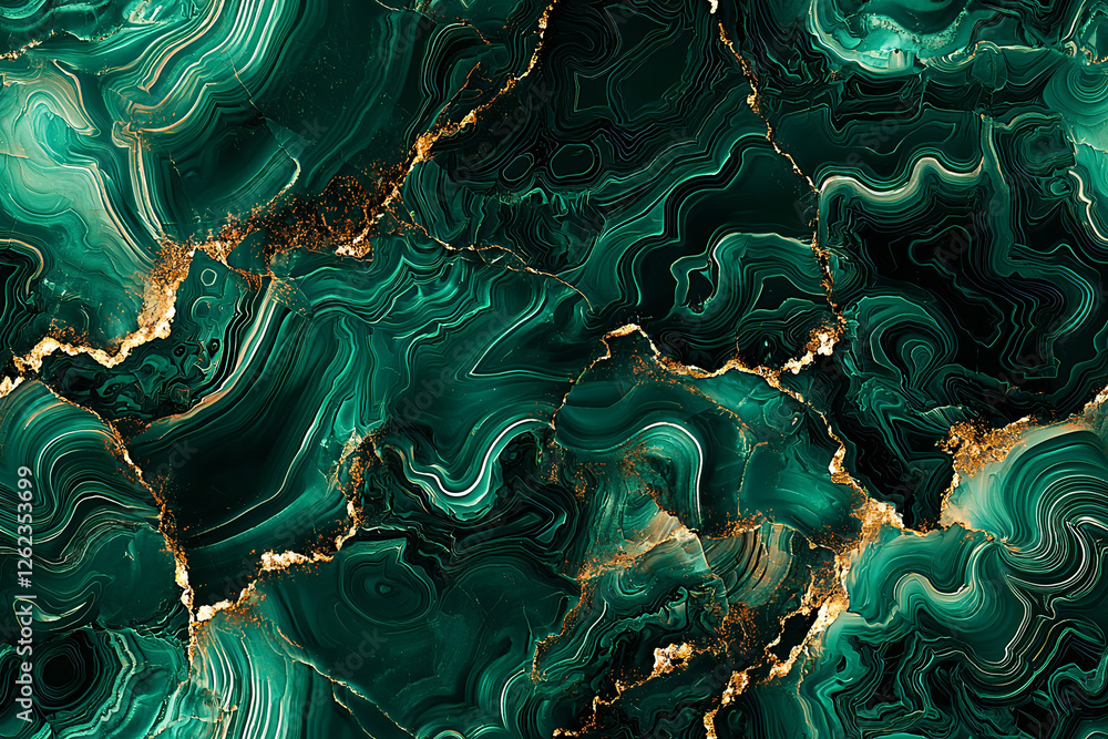 Obraz premium Luxury Green Marble Texture with Gold Veins - Abstract Natural Stone Pattern for Elegant Backgrounds, Interior Design, Fashion, and Premium Decorative Aesthetics