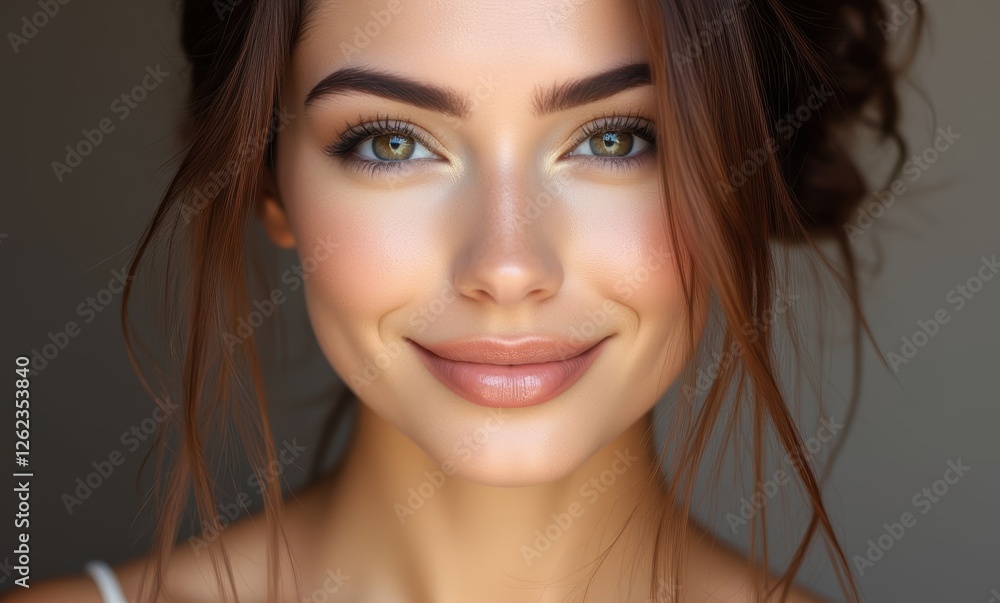 Smiling young woman with hazel eyes Smiling young woman with hazel eyes