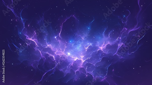 Purple and blue nebula with stars, for a space themed background