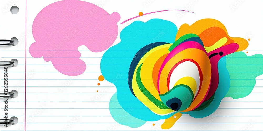 Obraz premium Easter Art: Vibrant Egg Design on Notebook